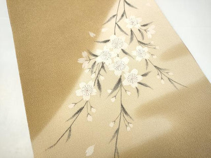 平和屋着物●太鼓柄袋帯　手描き　枝垂れ桜文　鬼しぼ縮緬　やまと誂製　正絹　逸品　CABI0130hy