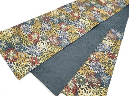 平和屋着物●六通柄袋帯　唐織　乱菊　金糸　正絹　逸品　CABI0133hy