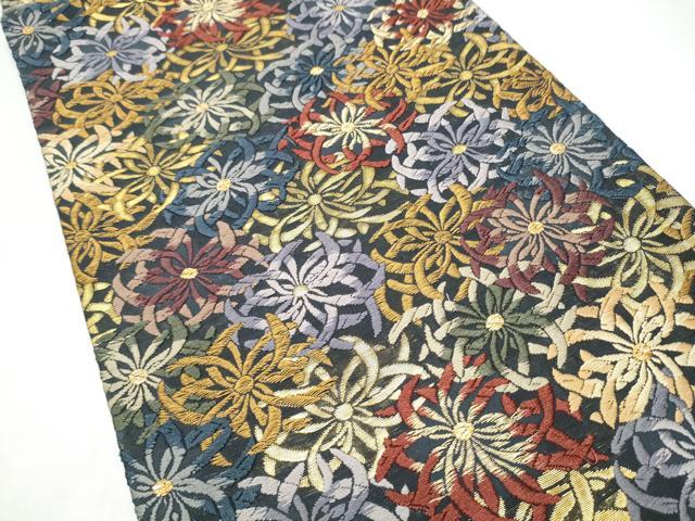 平和屋着物●六通柄袋帯　唐織　乱菊　金糸　正絹　逸品　CABI0133hy
