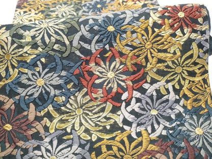 平和屋着物●六通柄袋帯　唐織　乱菊　金糸　正絹　逸品　CABI0133hy