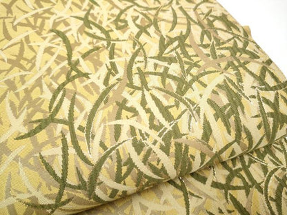 平和屋着物●六通柄袋帯　芝草文　金糸　正絹　逸品　CABI0134hy