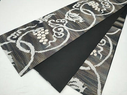 平和屋着物●六通柄袋帯　葡萄蔦の葉文　やまと誂製　正絹　逸品　CABI0138hy