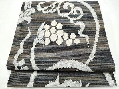 平和屋着物●六通柄袋帯　葡萄蔦の葉文　やまと誂製　正絹　逸品　CABI0138hy
