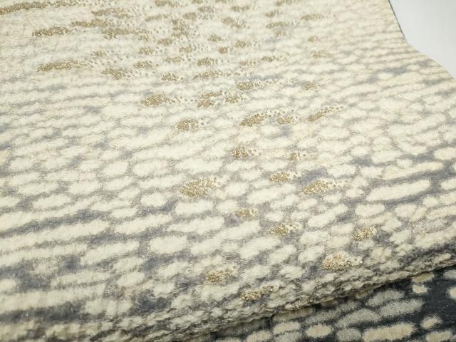 平和屋着物●十日町　名門　滝泰謹製　中国三大刺繍　相良刺繍　太鼓柄袋帯　絞り　霞文　銀通し地　正絹　逸品　CABI0141hy