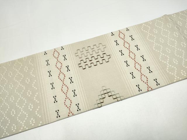 平和屋着物●九寸名古屋帯　花織　正絹　逸品　CABI0142hy
