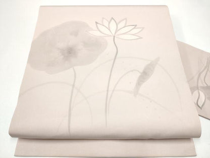 平和屋着物●銀座きしや　塩瀬　九寸名古屋帯　枝花文　たとう紙付き　正絹　逸品　CABI0144hy