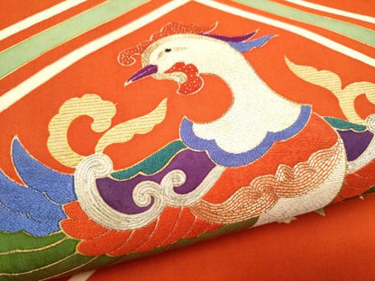 平和屋着物●アンティーク　大正ロマン　太鼓柄　京袋帯　駒刺繍　鳳凰唐草文　金銀糸　正絹　逸品　CABI0146hy