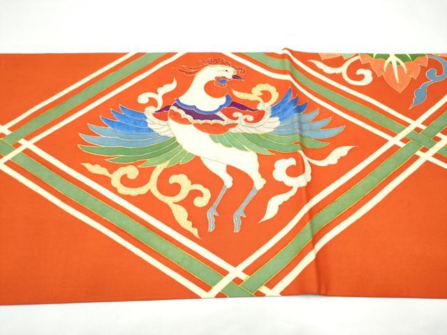 平和屋着物●アンティーク　大正ロマン　太鼓柄　京袋帯　駒刺繍　鳳凰唐草文　金銀糸　正絹　逸品　CABI0146hy