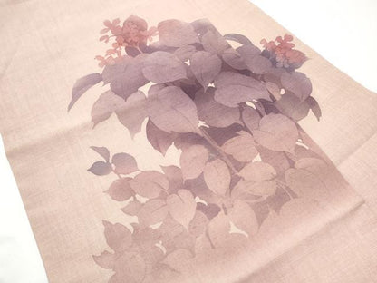 平和屋着物●九寸名古屋帯　作家物　紬地　ろうけつ染　草花文　正絹　逸品　CABI0147hy