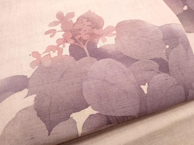 平和屋着物●九寸名古屋帯　作家物　紬地　ろうけつ染　草花文　正絹　逸品　CABI0147hy