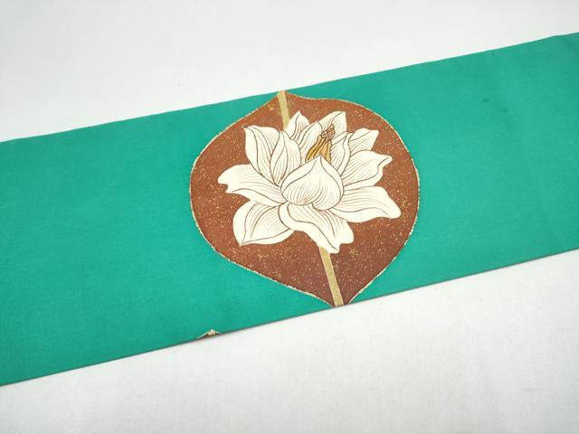 平和屋着物●塩瀬　九寸名古屋帯　舞花文　金銀彩　正絹　逸品　CABI0149hy