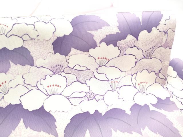平和屋着物●塩瀬　九寸名古屋帯　ろうけつ染　牡丹　正絹　逸品　CABI0162hy