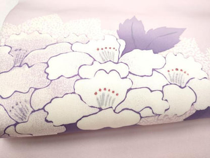 平和屋着物●塩瀬　九寸名古屋帯　ろうけつ染　牡丹　正絹　逸品　CABI0162hy