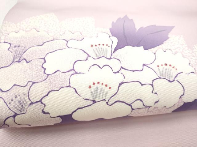 平和屋着物●塩瀬　九寸名古屋帯　ろうけつ染　牡丹　正絹　逸品　CABI0162hy