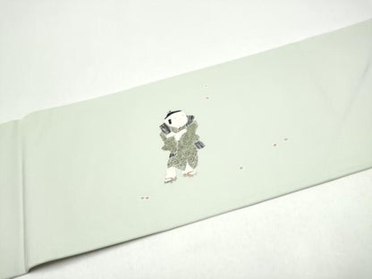 平和屋着物●塩瀬　九寸名古屋帯　童子　正絹　逸品　CABI0167hy