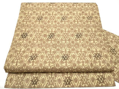 平和屋着物●全通柄　九寸名古屋帯　紬地　型染め　花唐草文　正絹　逸品　CABI0172hy