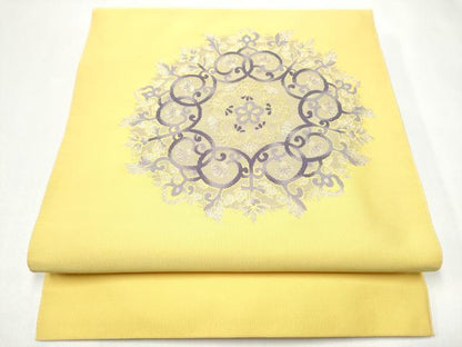 平和屋着物●八寸名古屋帯　綴れ　花唐草文　金銀糸　正絹　逸品　CABI0178hy