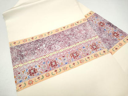 平和屋着物●塩瀬　九寸名古屋帯　横段花文　金彩　正絹　逸品　CABI0179hy