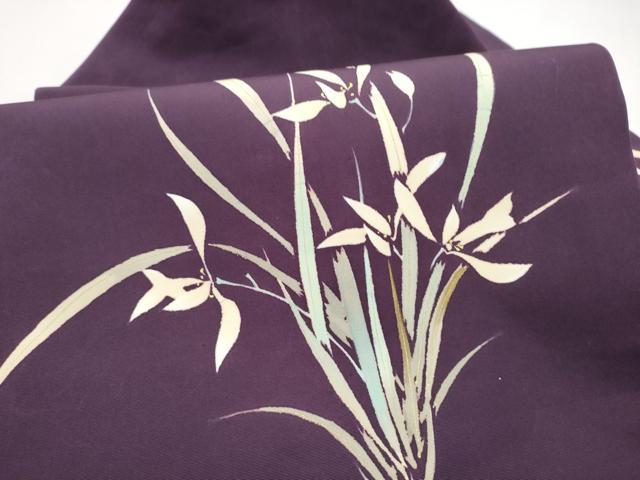 平和屋着物●塩瀬　九寸名古屋帯　草花文　金彩　正絹　逸品　CABI0185hy