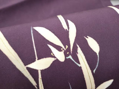 平和屋着物●塩瀬　九寸名古屋帯　草花文　金彩　正絹　逸品　CABI0185hy