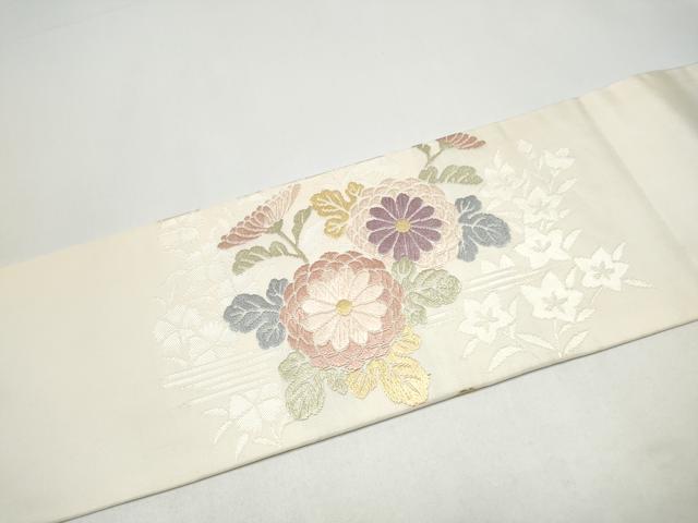平和屋着物●九寸名古屋帯　唐織　枝菊文　正絹　逸品　CABI0187hy