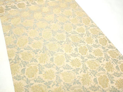 平和屋着物●九寸開き名古屋帯　韓紅藍　牡丹花唐草文　金糸　正絹　逸品　CABI0190hy