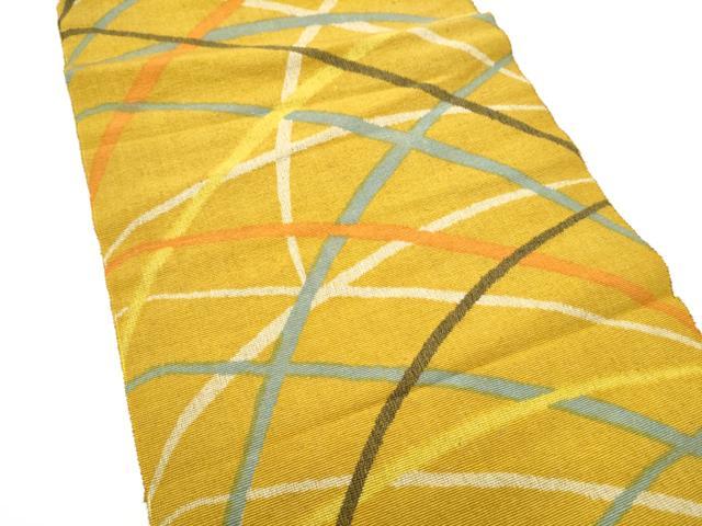 平和屋着物●八寸名古屋帯　紬地　芝草文　正絹　逸品　CABI0193hy