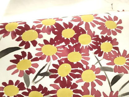 平和屋着物●塩瀬　九寸名古屋帯　ろうけつ染　枝花文　正絹　逸品　CABI0194hy