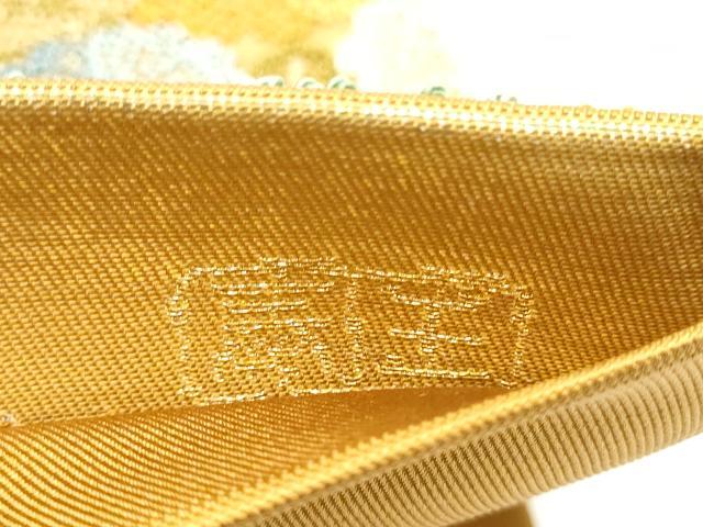 平和屋着物●老舗織元　泰生織物　中国三大刺繍　総相良刺繍　六通柄袋帯　輪奈相良　幾何学花文　本金　共箱付き　正絹　逸品　CABI0199hy