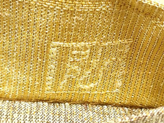 平和屋着物●桝屋高尾　(ねん金綴錦)　全通柄袋帯　段霞文　金糸　証紙・共箱付き　正絹　逸品　CABI0202hy