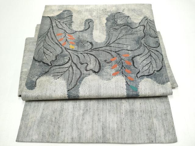 平和屋着物●つけ帯　紬地　唐草文　正絹　逸品　CABI0212hy