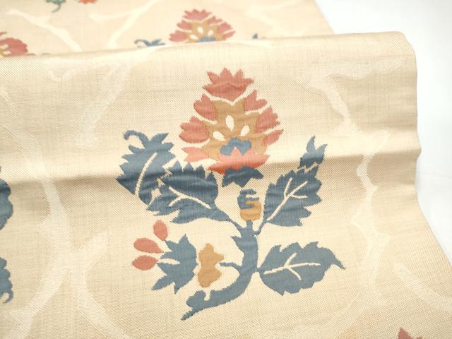 平和屋着物●六通柄袋帯　綾寿　更紗花文　正絹　逸品　CABI0221hy