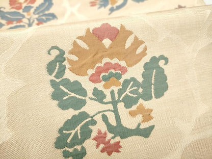 平和屋着物●六通柄袋帯　綾寿　更紗花文　正絹　逸品　CABI0221hy