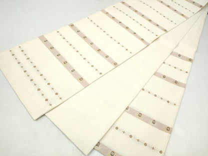 平和屋着物●六通柄袋帯　像　横段文　金銀糸　正絹　逸品　CABI0224hy
