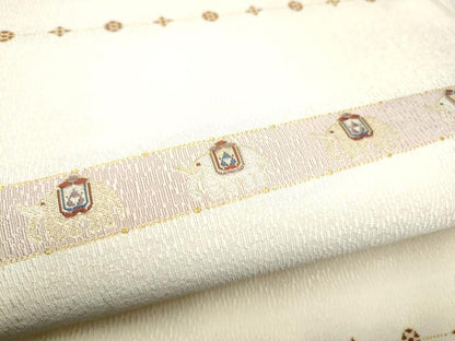 平和屋着物●六通柄袋帯　像　横段文　金銀糸　正絹　逸品　CABI0224hy