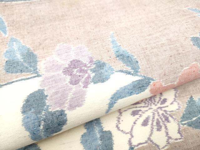 平和屋着物●全通柄袋帯　紬地　枝花文　正絹　逸品　CABI0225hy