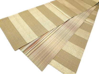 平和屋着物●両面　全通柄袋帯　横段文　正絹　逸品　CABI0230hy
