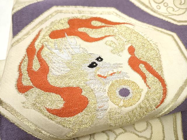 平和屋着物●アンティーク　大正ロマン　六通柄京袋　本袋帯　蜀江雲龍　金銀糸　正絹　逸品　CABI0232hy