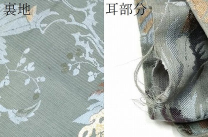平和屋着物●アンティーク　大正ロマン　丸帯　鳳凰草花文　金糸　正絹　逸品　CABI0233hy