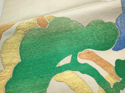 平和屋着物●龍村平蔵製　六通柄袋帯　みちとせ錦　金銀糸　正絹　逸品　CABI0238hy
