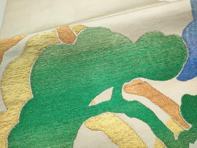 平和屋着物●龍村平蔵製　六通柄袋帯　みちとせ錦　金銀糸　正絹　逸品　CABI0238hy