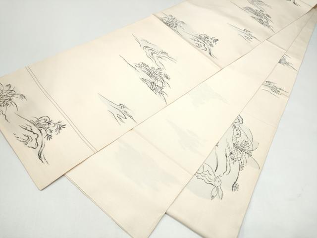平和屋着物●西陣　かつやま織物謹　六通柄　本袋帯　鳥獣戯画　正絹　逸品　CABI0239hy
