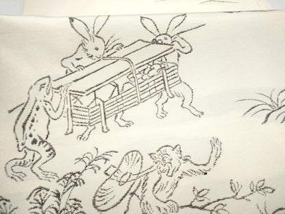 平和屋着物●西陣　かつやま織物謹　六通柄　本袋帯　鳥獣戯画　正絹　逸品　CABI0239hy