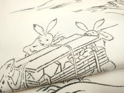 平和屋着物●西陣　かつやま織物謹　六通柄　本袋帯　鳥獣戯画　正絹　逸品　CABI0239hy