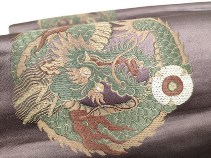 平和屋着物●丸帯　唐織　龍　金銀糸　正絹　逸品　CABI0241hy