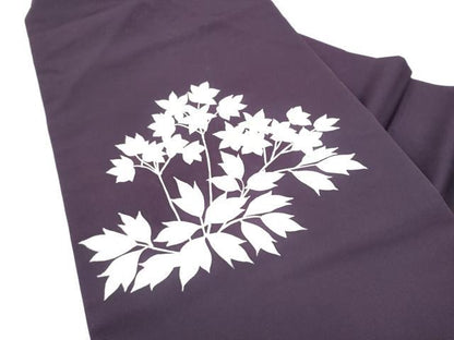 平和屋着物●塩瀬　九寸名古屋帯　手描き　草花文　正絹　逸品　CABI0248hy