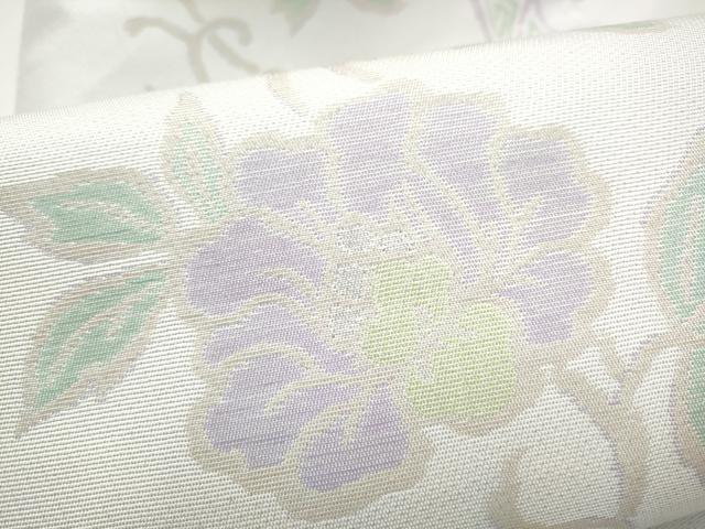 平和屋着物●西陣　木原織物謹製　九寸名古屋帯　花唐草文　金銀糸　証紙付き　正絹　逸品　CABI0258hy