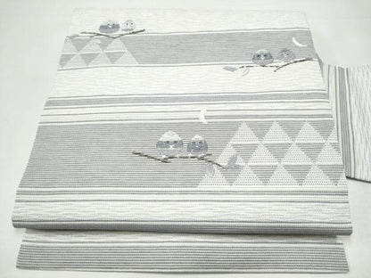 平和屋着物●九寸名古屋帯　フクロウ　正絹　逸品　CABI0264hy