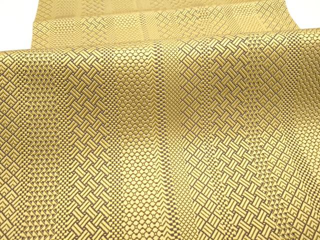 平和屋着物●本場筑前博多織　草木染　手織工房　染匠：小森久　八寸名古屋帯　ジャバラ紋　正絹　逸品　CABI0273hy
