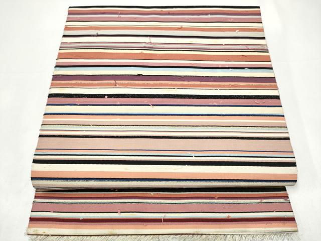 平和屋着物●爪掻き本綴れ　八寸名古屋帯　横段文　正絹　逸品　CABI0279hy